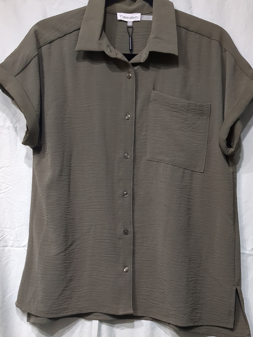 Calvin Klein Short Sleeve Button Down Shirt Small NWT